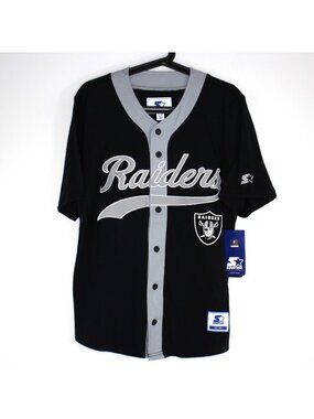 Starter Mens Small Oakland Raiders Baseball Jersey NEW Q1121